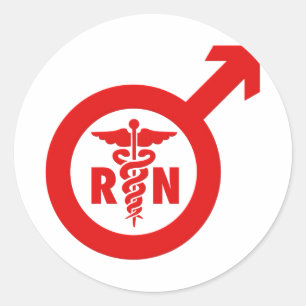 Sticker Rond Symbole masculin d'infirmière de Murse