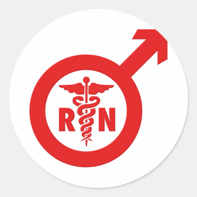 Sticker Rond Symbole masculin d'infirmière de Murse (Devant)