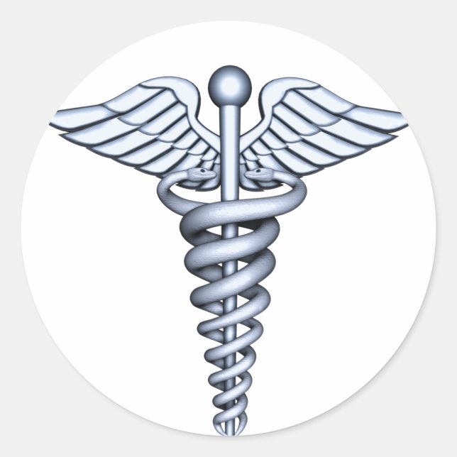 Sticker Rond Symbole Médicale Argent (Devant)