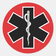 Symbole Médicale Caduceus (Noir blanc rouge)
