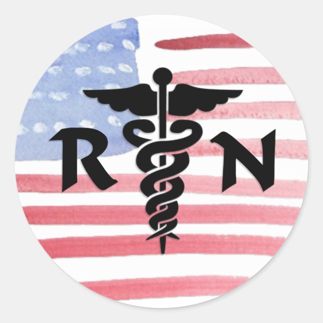 Sticker Rond Symbole Médicale des infirmières et infirmiers de  (Devant)