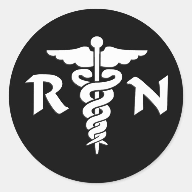 Sticker Rond Symbole Médicale des infirmières et infirmiers de  (Devant)