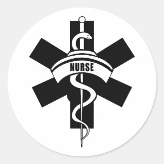 Sticker Rond Symbole Médicale des infirmières et infirmiers de 