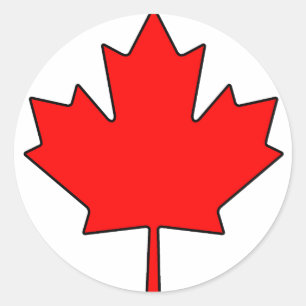 Sticker Rond Symbole national canadien Feuille d'érable Canada