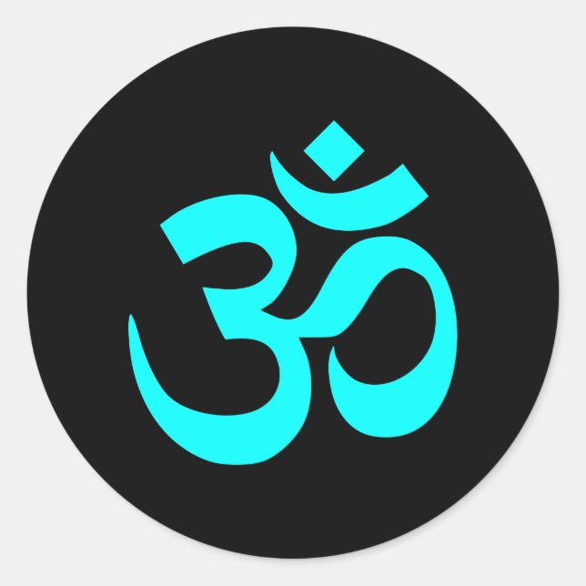 Sticker Rond Symbole noir et orange Aqua (Devant)