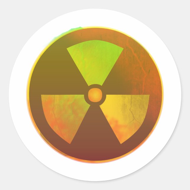 Sticker Rond Symbole nucléaire Luminosité radioactive (Devant)