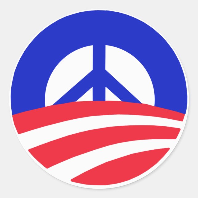 Sticker Rond SYMBOLE Obama pour la paix (Devant)