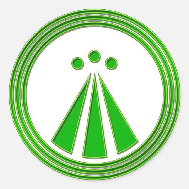 Sticker Rond SYMBOLE OBOD Neon Green (Devant)