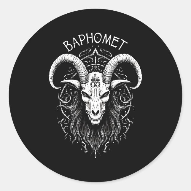 Sticker Rond Symbole occulte de la croix du Léviathan gothique  (Devant)