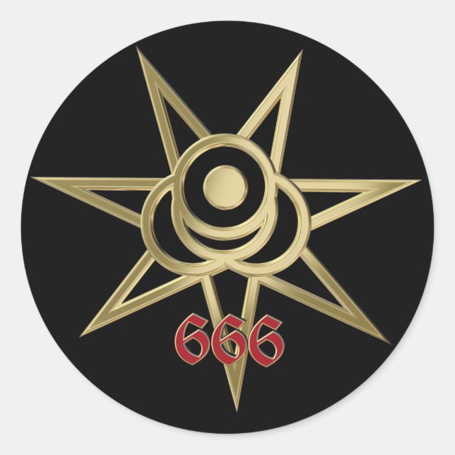 Sticker Rond Symbole occulte septagram (Devant)