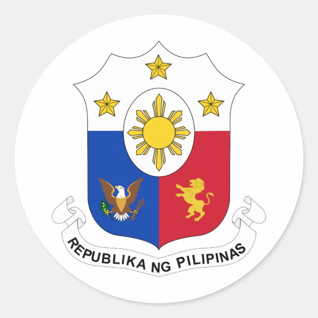 Sticker Rond SYMBOLE OFFICIEL DES ARMES HÉLAÏQUES DES Philippin (Devant)