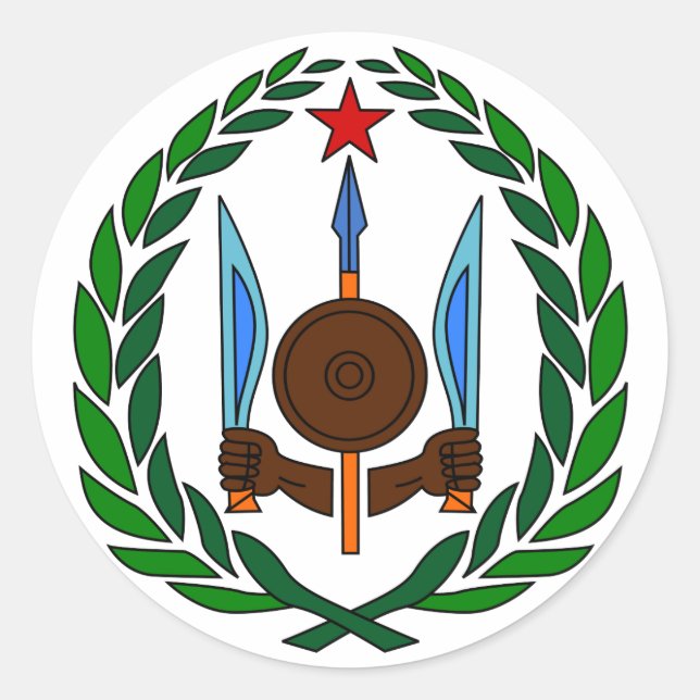 Sticker Rond Symbole officiel djiboutien de l'Heraldry (Devant)