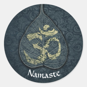 Sticker Rond Symbole OM Bodhi - Noir & Or - YOGA Instructeur
