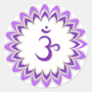 Sticker Rond Symbole Om / Couronne Chakra