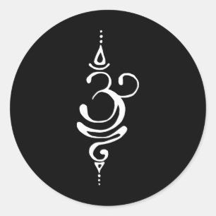 Sticker Rond Symbole Om Yoga Bouddhisme M Sanskrit Ancien Respi
