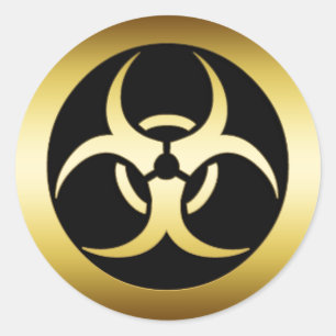 STICKER ROND SYMBOLE OR BIO-HARZARD