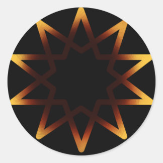 Sticker Rond Symbole orange de l'arbre de vie