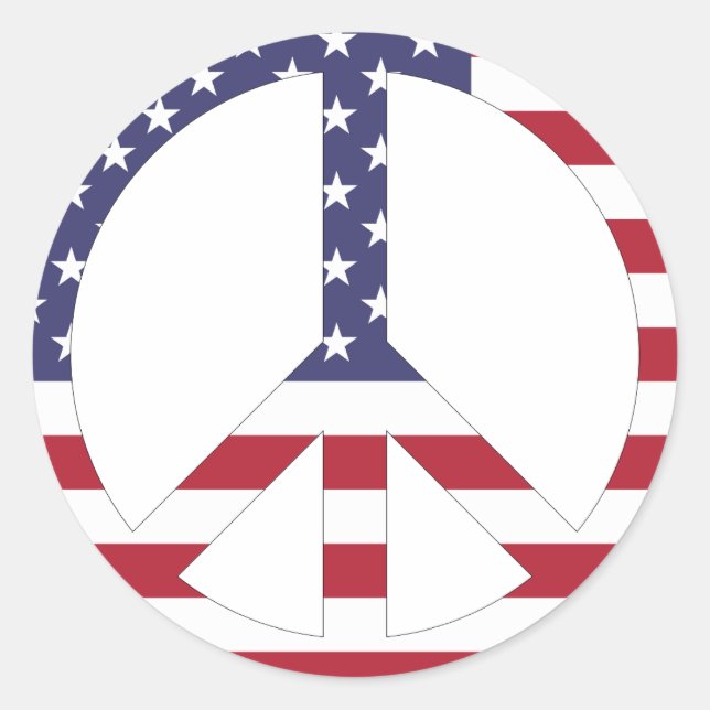 Sticker Rond SYMBOLE Patriotique USA Drapeau Étoiles Et Bandes  (Devant)