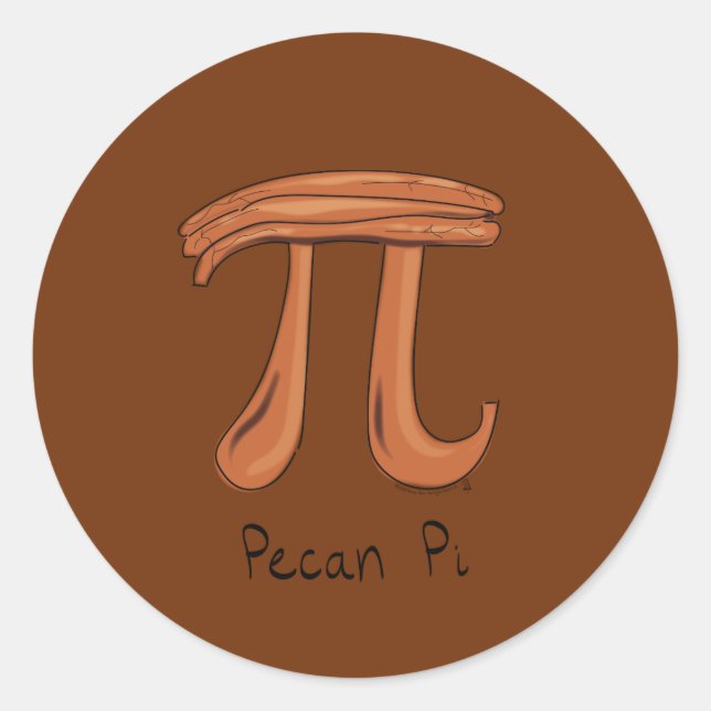 Sticker Rond Symbole Pecan Pi Math Enseignant Cute Enfants (Devant)