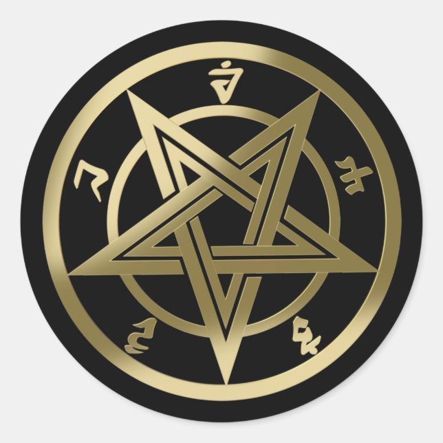 Sticker Rond Symbole pentagramme classique (Devant)