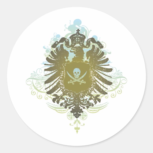 Sticker Rond Symbole pirate (Devant)