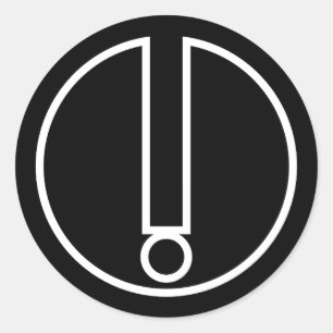 Sticker Rond Symbole point d'exclamation en cercle noir