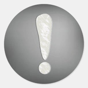 Sticker Rond Symbole point d'exclamation Grunge industriel