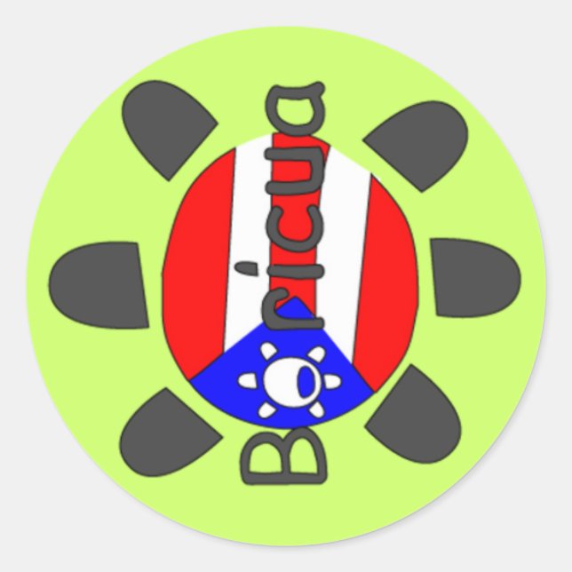 Sticker Rond Symbole Porto Rico Boricua (Devant)