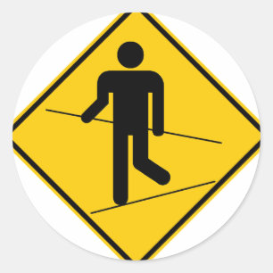 Sticker Rond Symbole routier de la zone piétonne de Tightrope