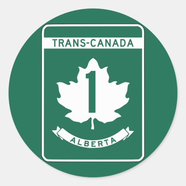 Sticker Rond Symbole routier transcanadien de l'Alberta (Devant)