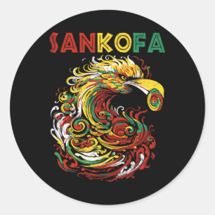 Sticker Rond Symbole Sankofa JunetDix Ghana Sankofa Adinkra