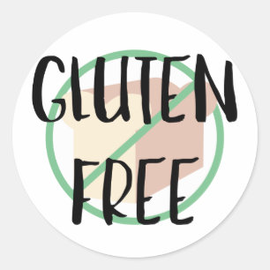 Sticker Rond Symbole sans gluten Aucun blé ou pain