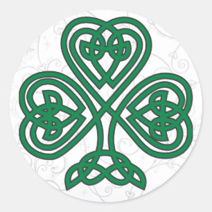 STICKER ROND SYMBOLE SHAMROCK IRLANDAIS
