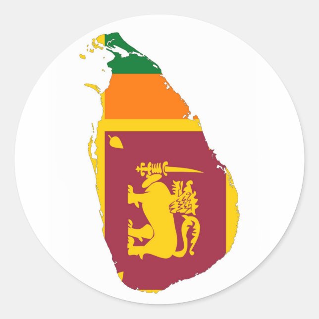 Sticker Rond symbole silhouette du drapeau du pays sri lanka (Devant)