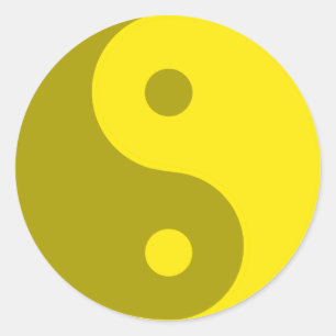 Sticker Rond Symbole spirituel Jaune Yang