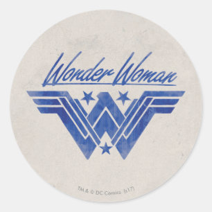 Sticker Rond Symbole Stars Stars Stars de Wonder Wonder Woman