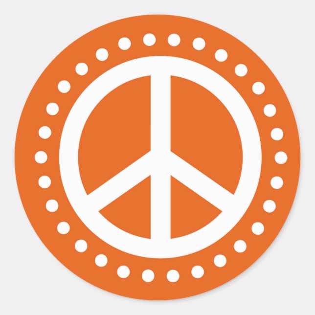 STICKER ROND SYMBOLE SYMBOLE DE POINTE ROUGE ORANGE ET BLANC (Devant)