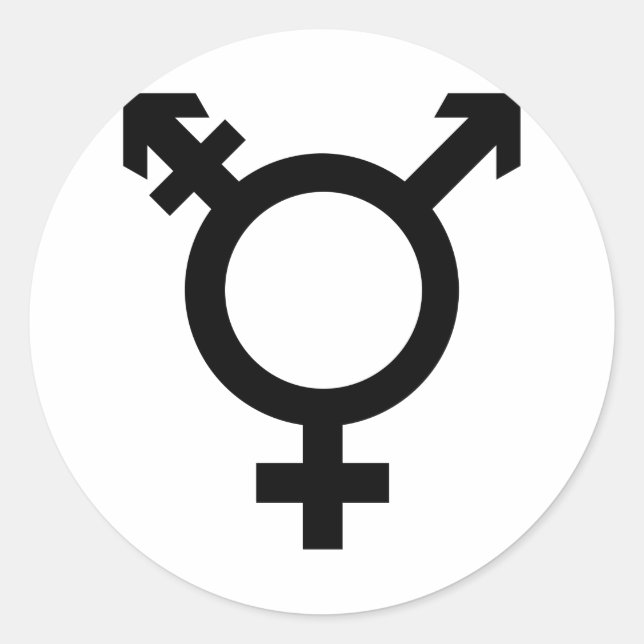 Sticker Rond Symbole transgenre noir (Devant)