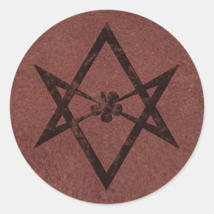 Sticker Rond Symbole unicursale de Thelemic de Hexagram sur le