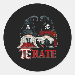 Sticker Rond Symbole unique Pirate Gnome Et Funny Pi Day pour M