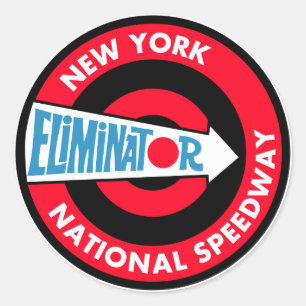 Sticker Rond Symbole Vintage du circuit automobile de New York
