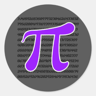 Sticker Rond Symbole Violet Pi