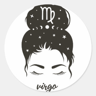 Sticker Rond Symbole Virgo Zodiac