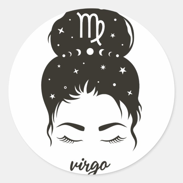 Sticker Rond Symbole Virgo Zodiac (Devant)