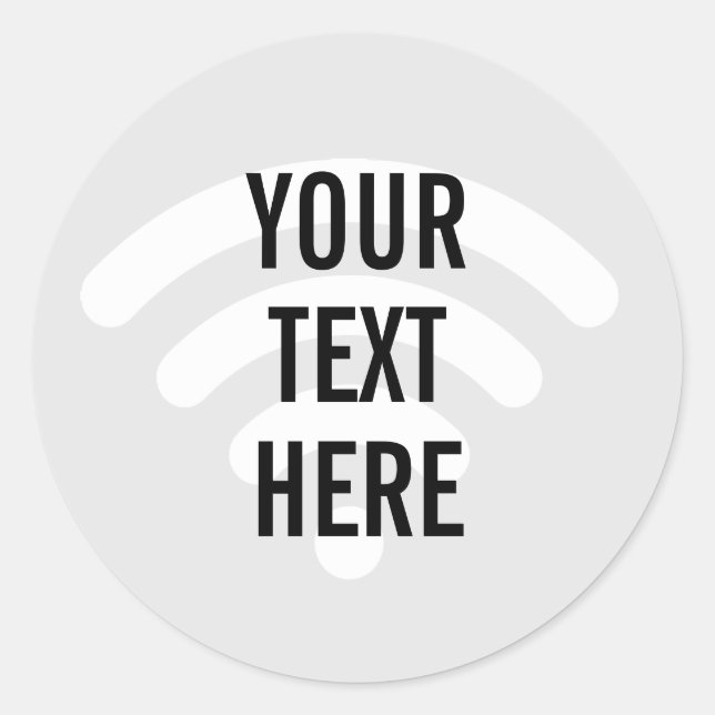 Sticker Rond Symbole WiFi arrière - plan avec n'importe quel te (Devant)