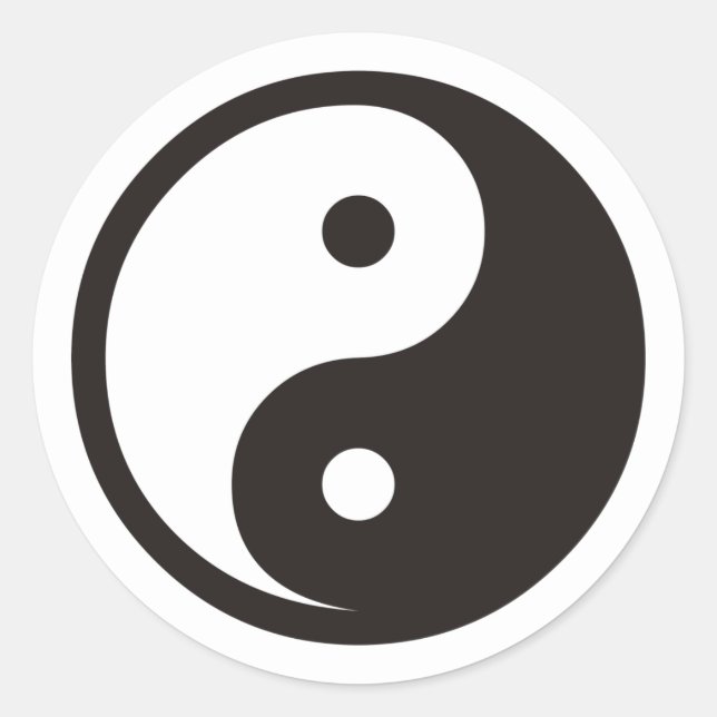 Sticker Rond Symbole Yin Yang - tatouage solide (Devant)