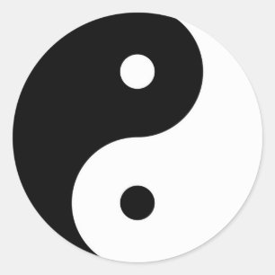Sticker Rond symbole yin yang yoga