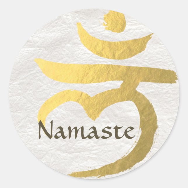 Sticker Rond SYMBOLE Yoga Studio Instructeur Méditation Racine  (Devant)