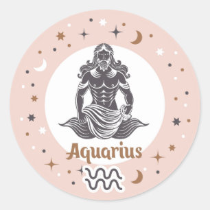 Sticker Rond SYMBOLE Zodiaque Aquarius