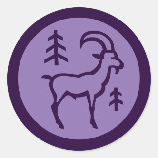 Sticker Rond SYMBOLE Zodiaque Capricorne